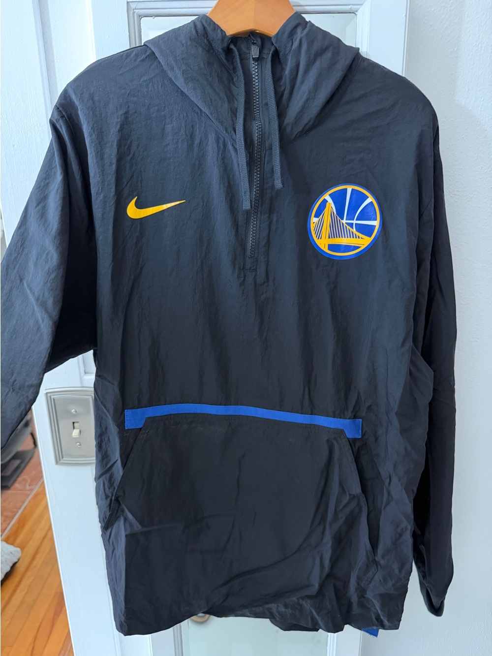 Nike Golden State Warriors Windbreaker Men's L Black NBA Anorak Jacket